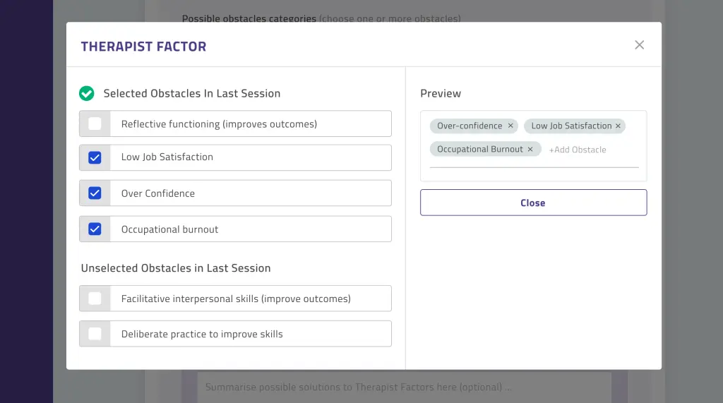 Shorten the flow for busy therapist users - Personalised Mental Health App